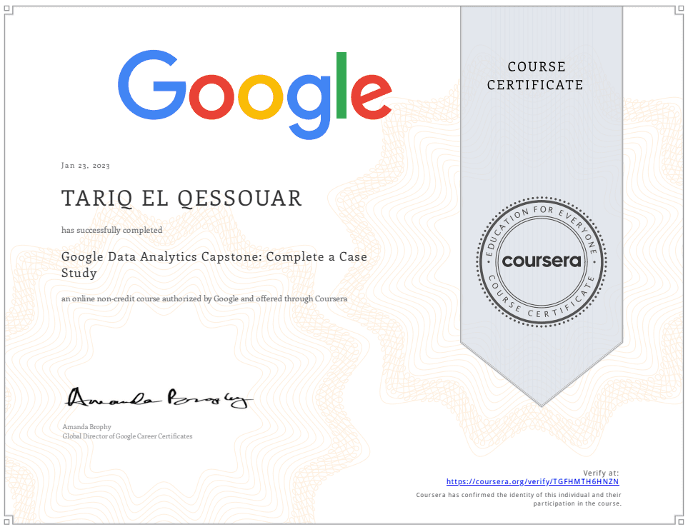 Google Data Analytics Capstone: Complete a Case Study Certificate